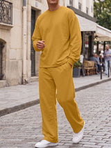 Men's Solid Color Casual Two Pieces Outfit SKUL28508
