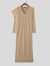 Men's Knit Textured Shawl Long Sleeve T-Shirt SKUL29769