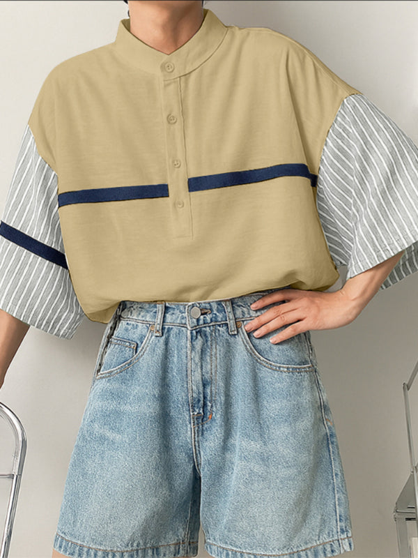 Men's Contrast Stripe Long Sleeve Shirt SKUL29583