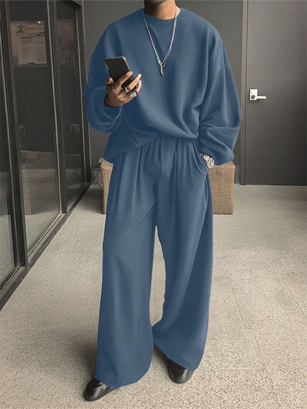 Men's Solid Color Casual Two Pieces Outfit SKUL28508