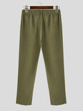 Mens Solid Casual Drawstring Cuff Cargo Pants SKUK39556