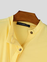 Men's Asymmetric Button Sleeveless Shirt SKUL58698