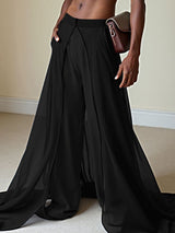 Men's Casual Layered Floor Length Hem Pant SKUL35085