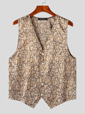 Mens Snake Pattern Waistcoat Two Pieces Outfits SKUK07326