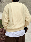 Mens Fleece Patchwork Crew Neck Pullover Sweatshirt SKUK45310