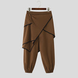 Men's Solid Color Irregular Hem Casual Pant SKUL31522