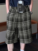 Mens Contrast Color Plaid Casual Short SKUL16652