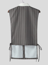 Mens Striped Side Tie Sleeveless Shirt SKUL14454