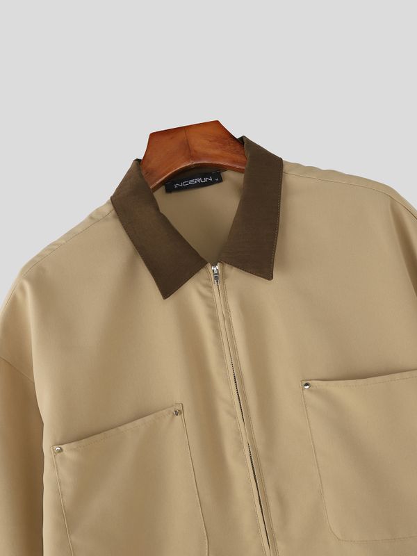 Men's Barn Style Contrast Collar Shirt SKUL53010