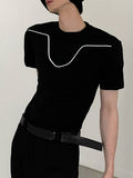 Mens Contrast Piped Design Short Sleeve T-Shirt SKUK17931