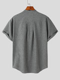 Mens Plain Casual Short Sleeve Shirt SKUK23158