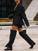 Men's Lace Up Patchwork Detachable Pant Legs Two Pieces Outfit SKUL38597