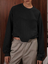 Men's Solid Color Crew Neck Long Sleeve Hoodie SKUL43697