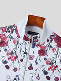 Mens Floral Print Zip Front Sleeveless Bodysuit SKUK23642
