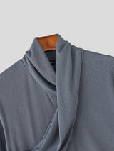 Men's Solid Color Textured Knit Long Sleeve Sweater SKUL49860