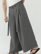 Men's Solid Color Ribbon Casual Long Pant SKUL53041