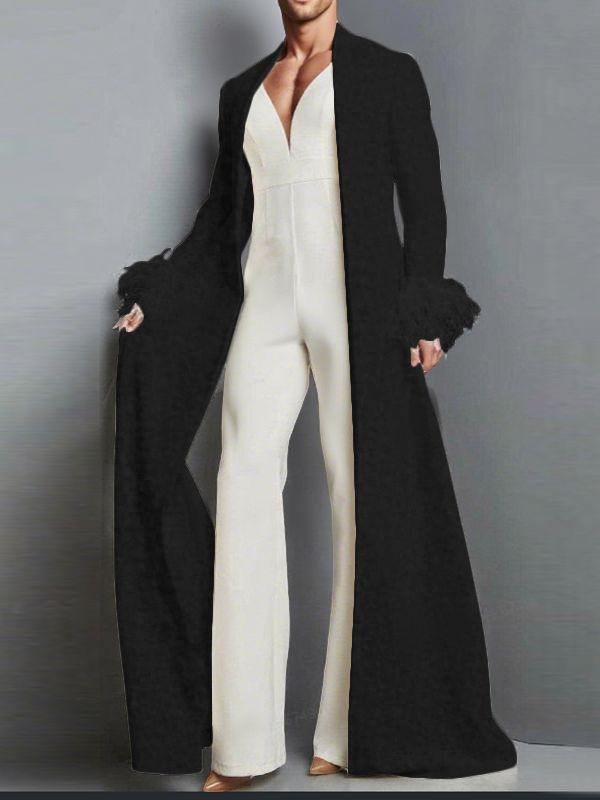 Men's Plush Patchwork Drop Hem Long Sleeve Cardigan SKUL27432