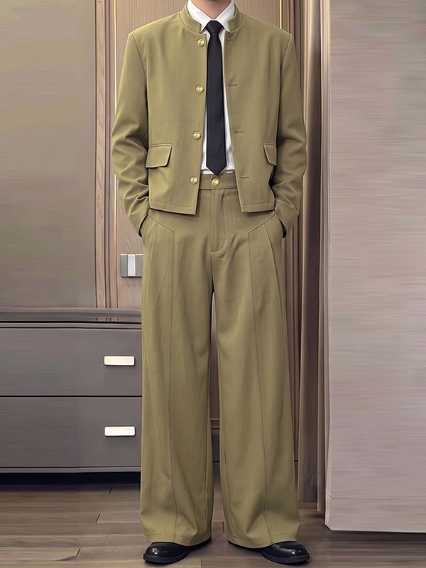 Men's Early Autumn Preppy Two Pieces Outfit SKUL81729