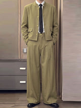 Men's Early Autumn Preppy Two Pieces Outfit SKUL81729