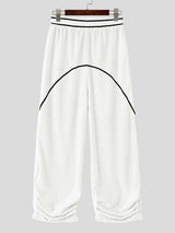 Men's Urban Streetwear City Walk Contrast Curved Piping Ribbed Harem Pant SKUL85507