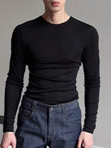 Men's Solid Knit Base Layer Long Sleeve T-Shirt SKUL23683