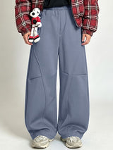 Men's Streetwear Harajuku Baggy Curved Stitch Elastic Waist Pant SKUL69624