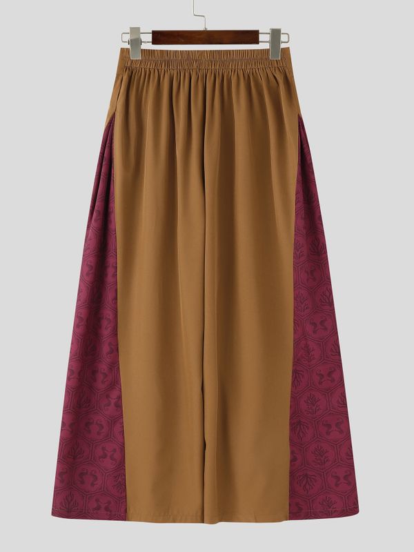 Men's Contrast Color High Waist Wide Leg Pant SKUL54383