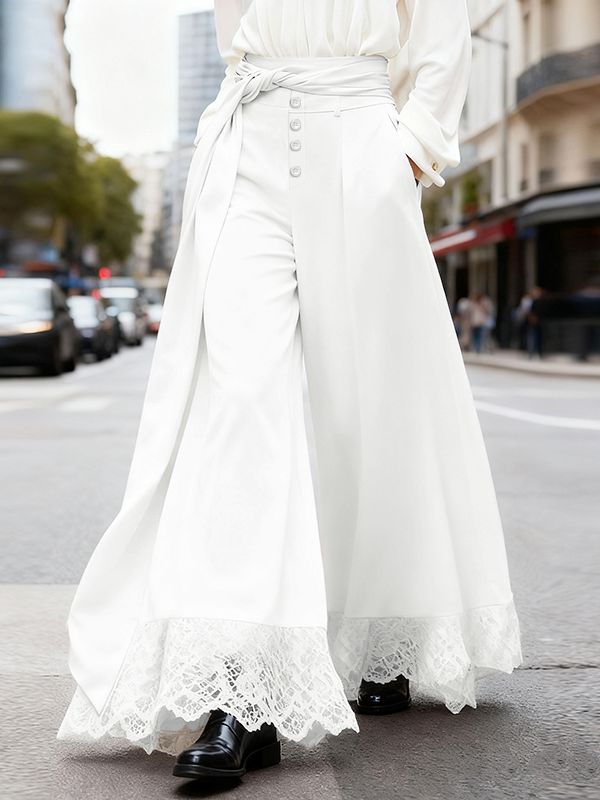 Men's Lace Patchwork Twisted Knot Pant SKUL46125