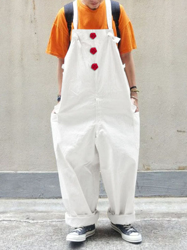 Mens 3D Floral Loose Wide-Leg Jumpsuit SKUL09339