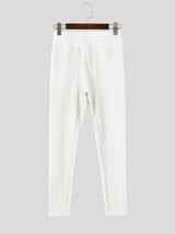 Men's Athletic Performance Gym Workout Honeycomb Textured High-Waist Pant SKUL83955