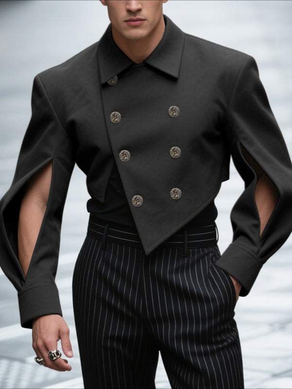 Men's Double Breasted Hollow Long Sleeve Blazer SKUL30291