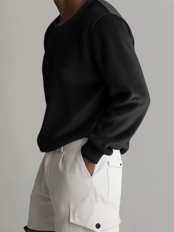 Men's Simple Loose Long Sleeve T-Shirt SKUL30787