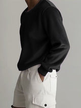 Men's Simple Loose Long Sleeve T-Shirt SKUL30787