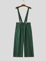 Men's Avant-Garde Victorian Pinstripe Wide-Leg Jumpsuit SKUL75693