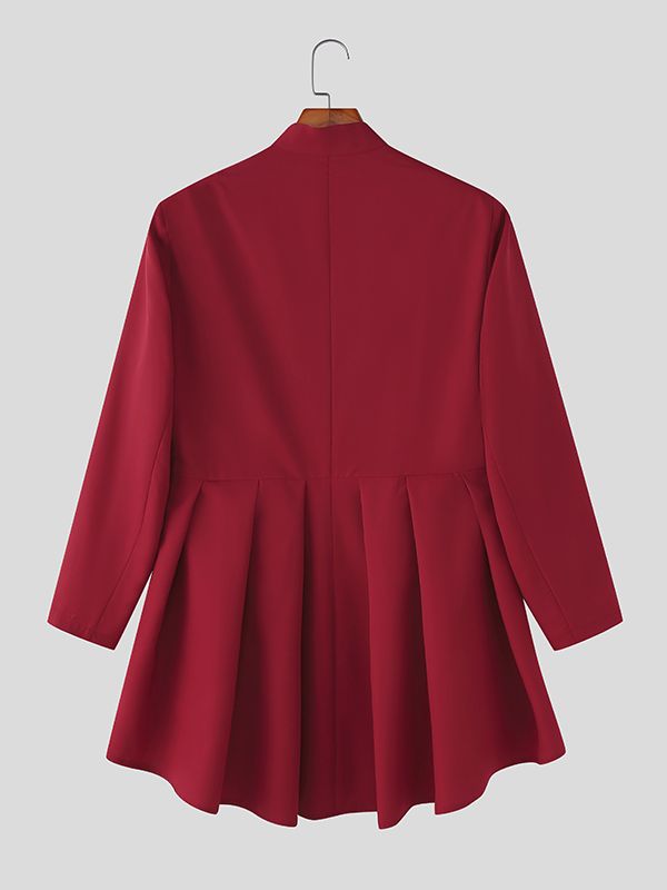 Men's Ruffled Patchwork Casual Long Sleeve Blazer SKUL38934