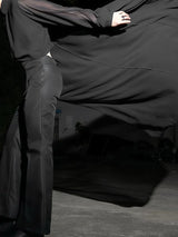 Men's Cape Patchwork Panel Semi Sheer Long Sleeve Shirt SKUL45327