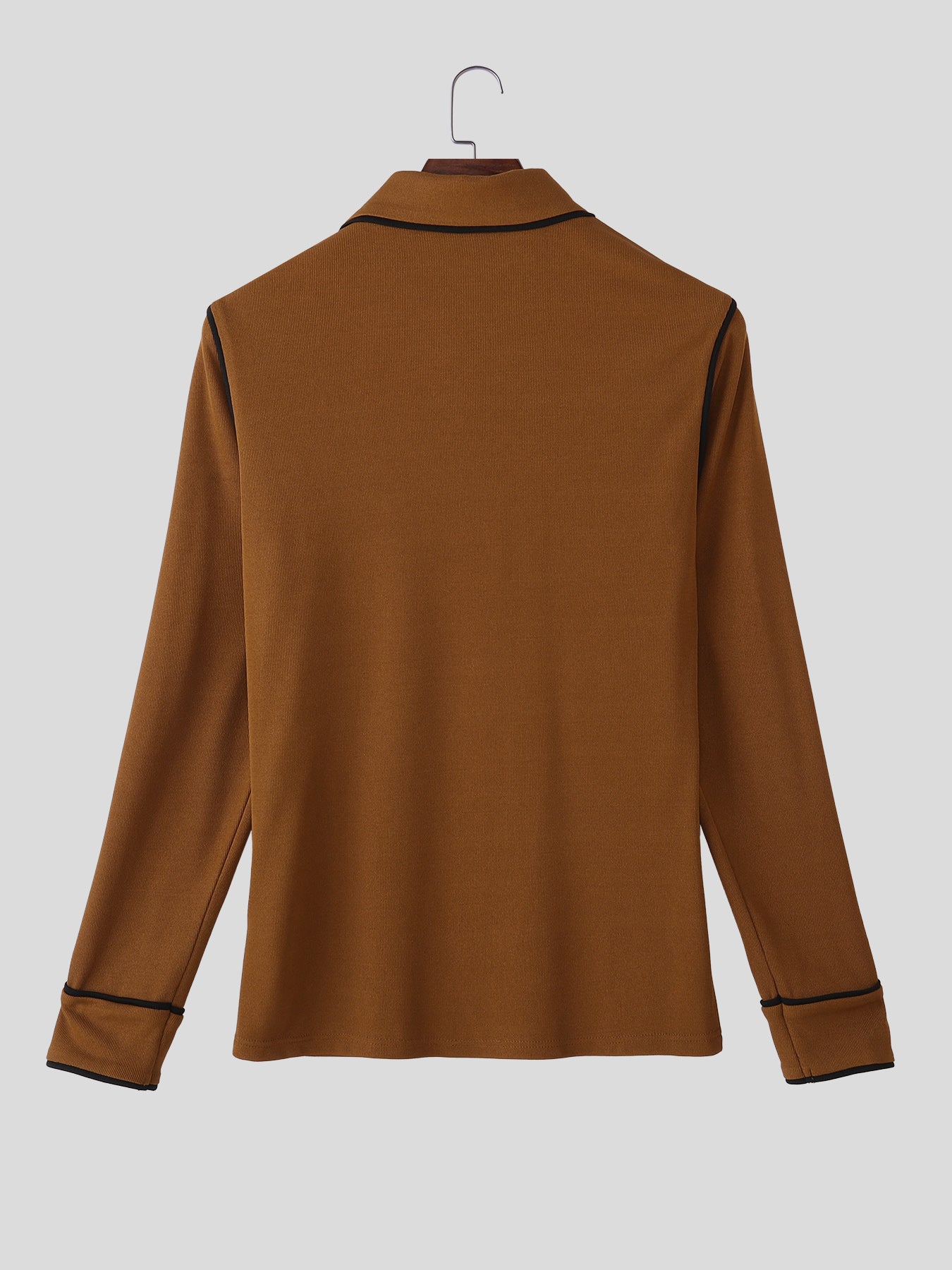 Men's Colorblock Texture Long Sleeve Shirt SKUL29721