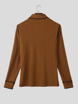 Men's Colorblock Texture Long Sleeve Shirt SKUL29721