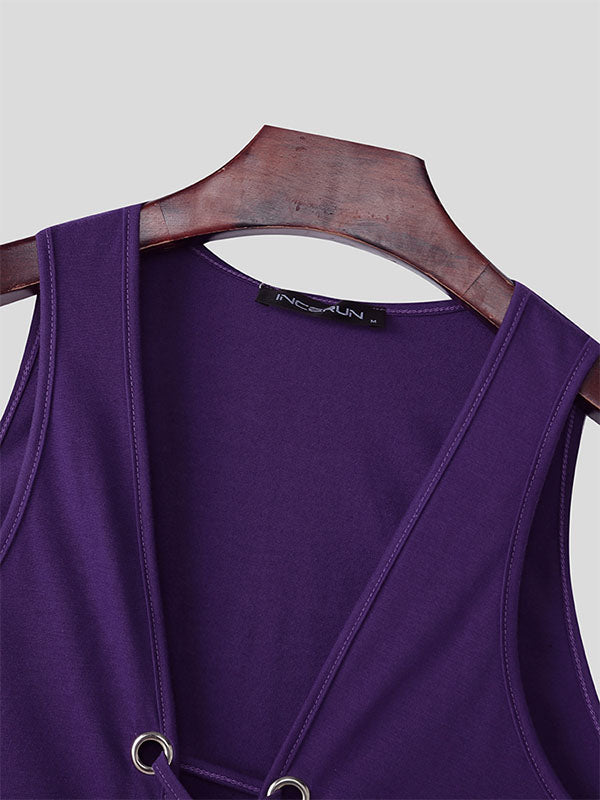 Mens Hollow-Out Cropped Sleeveless Tank SKUL04272