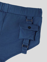 Men's Avant-Garde Utility Deconstructed Cargo Pocket Tactical Strap Fitted Short SKUL71382