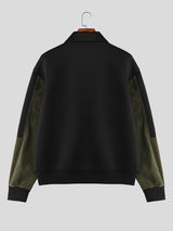 Men's Colorblock Corduroy Long Sleeve Jacket SKUL30494