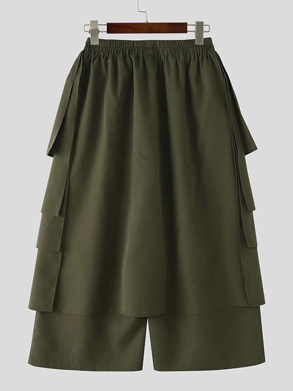 Men's Layered Design Loose Fit Casual Pant SKUL49971