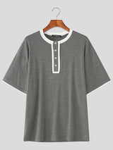 Mens Contrast Color Casual Short Sleeve T-Shirt SKUL17890