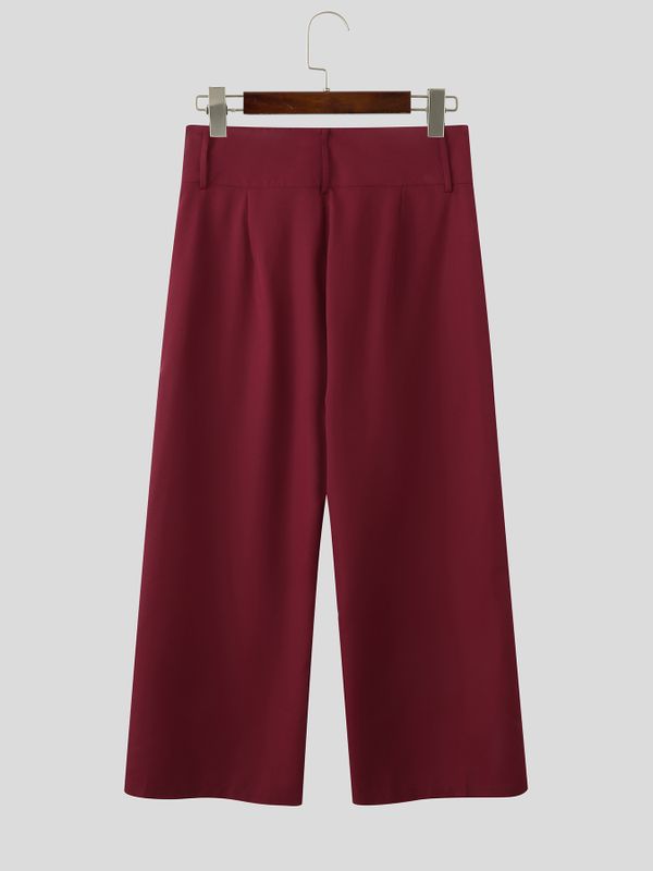 Men's Vertical Mesh Inserts High-Waisted Wide-Leg Pant SKUL59994