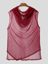 Men's Shimmer Sheer Cowl Neck Tank SKUL40328