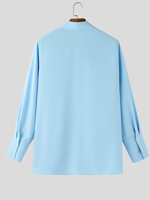 Men's Solid Color Deep V Neck Long Sleeve Cardigan SKUL47610