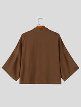 Men's Neo-Chinese Romantic Art Exhibition 3D Rose Flower Mandarin Collar Cropped Shirt SKUL85968