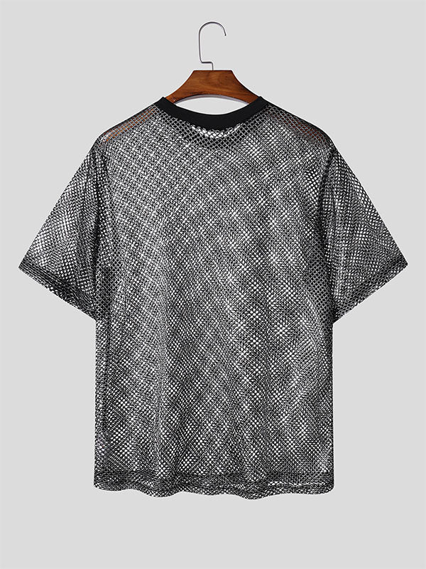 Mens Sheer Mesh Short Sleeve T-Shirt SKUL13658