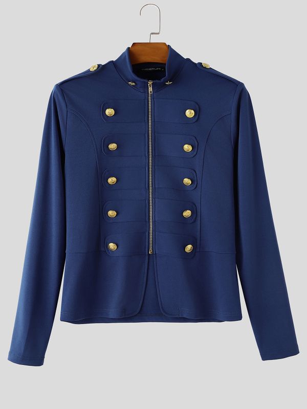 Men's Vintage Steampunk Military Drummer Long Sleeve Cardigan SKUL78983