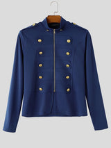 Men's Vintage Steampunk Military Drummer Long Sleeve Cardigan SKUL78983